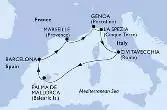 Barcelona,Marseille,Genoa,La Spezia,Civitavecchia,Palma de Mallorca,Barcelona