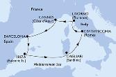 Cagliari,Civitavecchia,Livorno,Cannes,Barcelona,Ibiza,Cagliari