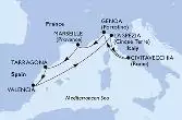 Civitavecchia,Genoa,Marseille,Tarragona,Valencia,La Spezia,Civitavecchia