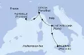 Marseille,Genoa,Civitavecchia,Palermo