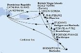 Bridgetown,Fort de France,Pointe-a-Pitre,Road Town,La Romana,Catalina Island,Virgin Gorda,Philipsburg,Fort de France,St John s,La Romana,Catalina Island,Bridgetown