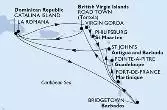 Bridgetown,Fort de France,Pointe-a-Pitre,Road Town,La Romana,Catalina Island,Virgin Gorda,Philipsburg,Fort de France,St John s,La Romana,Catalina Island,Bridgetown
