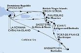 Bridgetown,Fort de France,St John s,Virgin Gorda,La Romana,Samana Bay,Virgin Gorda,Basseterre,Philipsburg,Catalina Island,La Romana,Catalina Island,Bridgetown