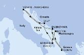 Venice-Marghera,Dubrovnik,Corfu,Kotor,Brindisi,Split,Venice-Marghera