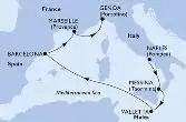 Naples,Messina,Valletta,Barcelona,Marseille,Genoa