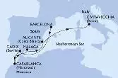 Barcelona,Cadiz,Casablanca,Malaga,Alicante,Civitavecchia