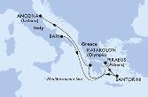 Bari,Piraeus,Santorini,Katakolon,Ancona