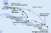 Miami,Grand Turk Island,Ocean Cay,Nassau,Miami,Philipsburg,St John s,Charlotte Amalie,Puerto Plata,Miami