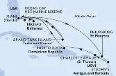 Miami,Grand Turk Island,Ocean Cay,Nassau,Miami,Philipsburg,St John s,Charlotte Amalie,Puerto Plata,Miami