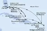 Miami,Philipsburg,St John s,Charlotte Amalie,Amber Cove,Miami,Grand Turk Island,Ocean Cay,Nassau,Miami
