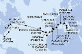 Palermo,Naples,Livorno,Marseille,Barcelona,Alicante,Gibraltar,Cadiz,Casablanca,Las Palmas de G.Canaria,Funchal,Ponta Delgada,Ponta Delgada,Boston,Boston,New York,Miami