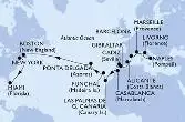 Naples,Livorno,Marseille,Barcelona,Alicante,Gibraltar,Cadiz,Casablanca,Las Palmas de G.Canaria,Funchal,Ponta Delgada,Ponta Delgada,Boston,Boston,New York,Miami