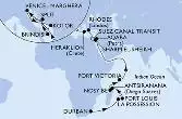 Durban,La Possession,Port Louis,Antsiranana,Nosy Be,Port Victoria,Aqaba,Sharm El-Sheikh,Suez Canal South,Suez Canal North,Rhodes,Heraklion,Split,Venice-Marghera,Kotor,Brindisi,Split,Venice-Marghera