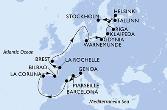 Genoa,Marseille,Barcelona,La Coruna,Bilbao,La Rochelle,Brest,Warnemunde,Gdynia,Klaipeda,Riga,Tallinn,Helsinki,Stockholm,Stockholm
