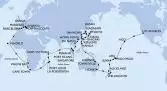 Los Angeles,Hilo,Pago Pago,Apia,Suva,Auckland,Auckland,Wellington,Sydney,Sydney,Townsville,Cairns,Manila,Manila,Keelung,Ishigaki,Naha,Tokyo,Tokyo,Nagasaki,Busan,Shanghai,Hong Kong,Da Nang,Singapore,Port Klang,Penang,Port Victoria,Port Louis,Port Louis,La Possession,Cape Town,Cape Town,Walvis Bay,Mindelo,Civitavecchia,Livorno,Genoa,Marseille,Barcelona