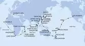 Los Angeles,Hilo,Pago Pago,Apia,Suva,Auckland,Auckland,Wellington,Sydney,Sydney,Townsville,Cairns,Manila,Manila,Keelung,Ishigaki,Naha,Tokyo,Tokyo,Nagasaki,Busan,Shanghai,Hong Kong,Da Nang,Singapore,Port Klang,Penang,Port Victoria,Port Louis,Port Louis,La Possession,Cape Town,Cape Town,Walvis Bay,Mindelo,Civitavecchia