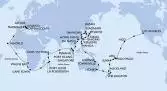 Los Angeles,Hilo,Pago Pago,Apia,Suva,Auckland,Auckland,Wellington,Sydney,Sydney,Townsville,Cairns,Manila,Manila,Keelung,Ishigaki,Naha,Tokyo,Tokyo,Nagasaki,Busan,Shanghai,Hong Kong,Da Nang,Singapore,Port Klang,Penang,Port Victoria,Port Louis,Port Louis,La Possession,Cape Town,Cape Town,Walvis Bay,Mindelo,Civitavecchia,Livorno,Genoa,Marseille