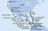 Miami,Ocho Rios,Cartagena,Colon,Puerto Limon,Isla de Roatan,Belize City,Miami,Cartagena,Colon,CTB-Panama Canal,BLB-Panam Canal,Huatulco,Cabo San Lucas,San Diego,Los Angeles,Seattle
