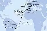 Genoa,Marseille,Tarragona,Casablanca,Santa Cruz de Tenerife,Salvador,Rio de Janeiro