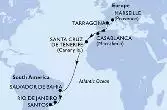 Marseille,Tarragona,Casablanca,Santa Cruz de Tenerife,Salvador,Rio de Janeiro,Santos