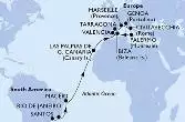 Santos,Rio de Janeiro,Maceio,Las Palmas de G.Canaria,Tarragona,Marseille,Genoa,Civitavecchia,Palermo,Ibiza,Valencia