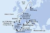 Marseille,Genoa,Barcelona,Alicante,Gibraltar,Cadiz,La Coruna,Bilbao,La Rochelle,Kiel