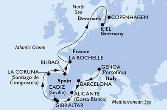 Genoa,Barcelona,Alicante,Gibraltar,Cadiz,La Coruna,Bilbao,La Rochelle,Kiel,Copenhagen