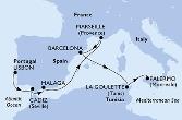 Lisbon,Cadiz,Malaga,Marseille,Barcelona,La Goulette,Palermo