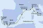 Civitavecchia,Genoa,Marseille,Malaga,Cadiz,Lisbon