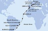 Genoa,Marseille,Barcelona,Gibraltar,Casablanca,Mindelo,Salvador,Rio de Janeiro,Rio de Janeiro,Buenos Aires,Buenos Aires