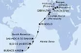 Genoa,Marseille,Barcelona,Gibraltar,Casablanca,Mindelo,Salvador,Rio de Janeiro,Rio de Janeiro,Buenos Aires,Buenos Aires