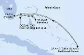 Miami,Grand Turk Island,Ocean Cay,Nassau,Miami