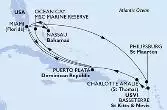 Miami,Philipsburg,Basseterre,Charlotte Amalie,Puerto Plata,Miami,Puerto Plata,Ocean Cay,Nassau,Miami