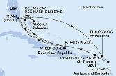 Miami,Puerto Plata,Ocean Cay,Nassau,Miami,Philipsburg,St John s,Charlotte Amalie,Amber Cove,Miami