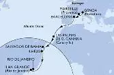 Genoa,Marseille,Barcelona,Las Palmas de G.Canaria,Salvador,Ilheus,Ilha Grande,Rio de Janeiro