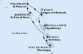 Fort de France,Pointe-a-Pitre,St John s,Philipsburg,Basseterre,Roseau,Fort de France