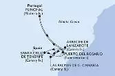 Las Palmas de G.Canaria,Arrecife de Lanzarote,Santa Cruz de Tenerife,Puerto del Rosario,Funchal,Arrecife de Lanzarote,Las Palmas de G.Canaria