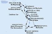 Bridgetown,Kingstown,Saint George,Fort de France,Pointe-a-Pitre,St John s,Philipsburg,Basseterre,Roseau,Fort de France,Pointe-a-Pitre,Bridgetown
