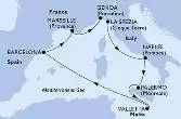 La Spezia,Naples,Palermo,Valletta,Barcelona,Marseille,Genoa