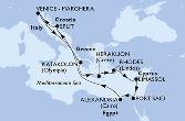 Split,Venice-Marghera,Katakolon,Heraklion,Rhodes,Limassol,Port Said,Alexandria,Split