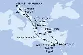 Split,Venice-Marghera,Katakolon,Heraklion,Port Said,Alexandria,Split