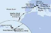 Pointe-a-Pitre,Philipsburg,Road Town,St John s,Santa Cruz de Tenerife,Barcelona,Marseille,Genoa,La Spezia,Civitavecchia