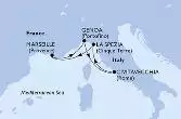 Marseille,Genoa,Civitavecchia,La Spezia,Marseille