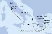 Bari,Piraeus,Katakolon,Civitavecchia