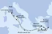 Marmaris,Santorini,Naples,Civitavecchia,Mykonos,Marmaris