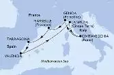 Valencia,La Spezia,Civitavecchia,Genoa,Marseille,Tarragona,Valencia