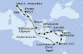 Venice-Marghera,Katakolon,Heraklion,Rhodes,Limassol,Port Said,Alexandria,Split,Venice-Marghera