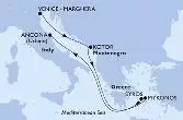 Venice-Marghera,Kotor,Mykonos,Mykonos,Syros,Ancona