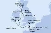 Southampton,Cherbourg,Cork,Liverpool,Belfast,Greenock,Southampton