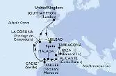 Southampton,Bilbao,Cadiz,Malaga,Alicante,Ibiza,Tarragona,Tangier,La Coruna,Southampton